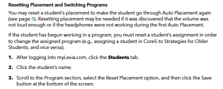 Reset Placement Test Reset Placement Test
